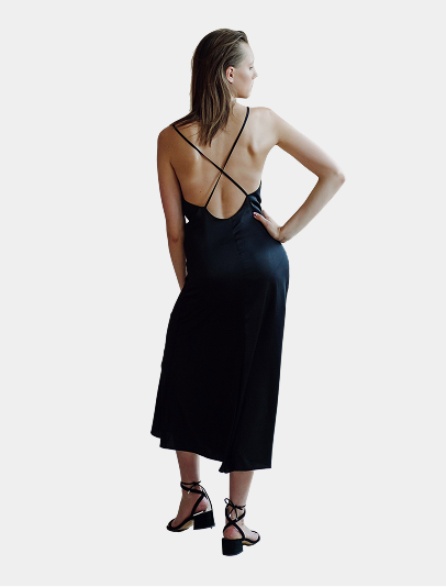 Noir Grace Midi Dress