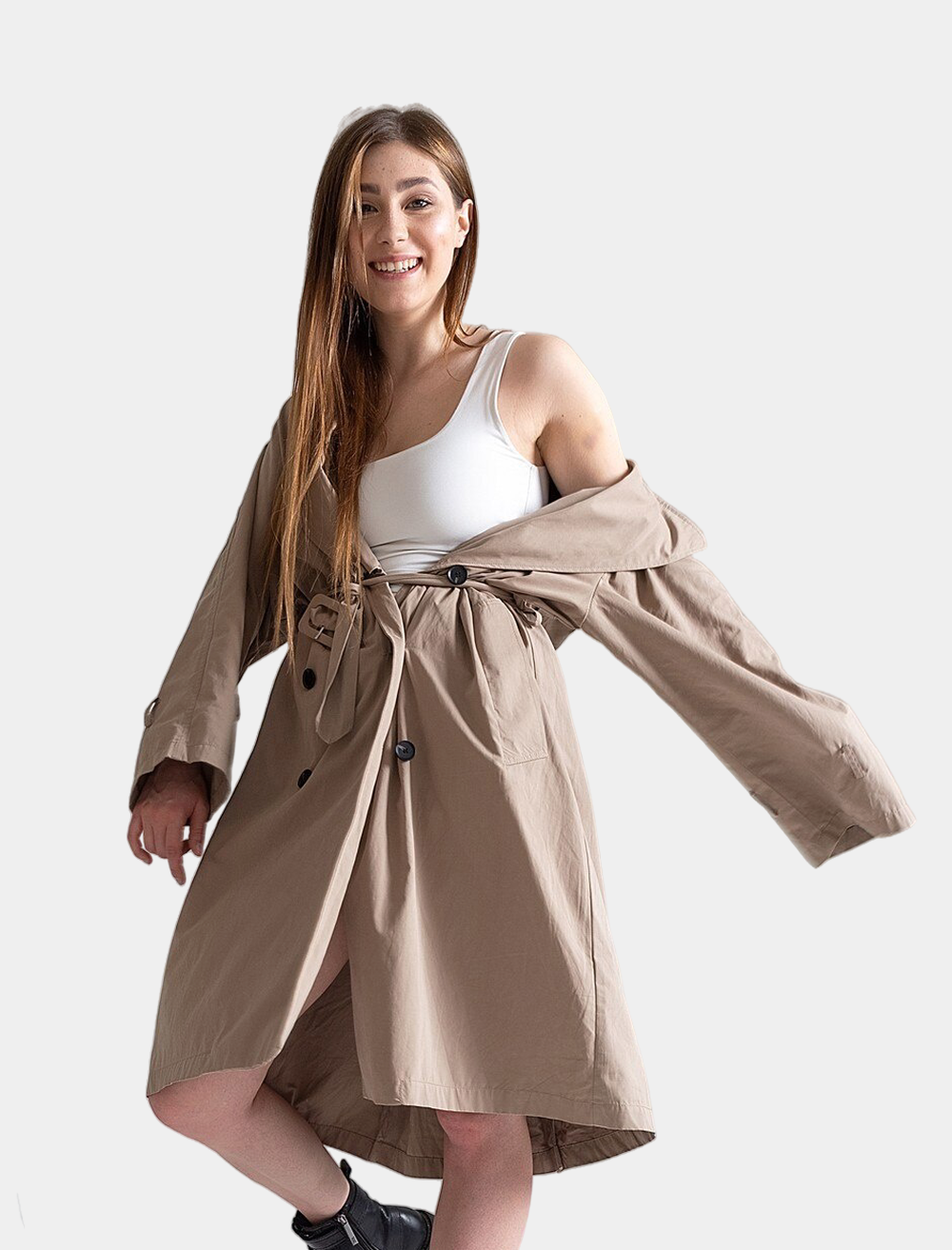 Belted Layered Skater Dress