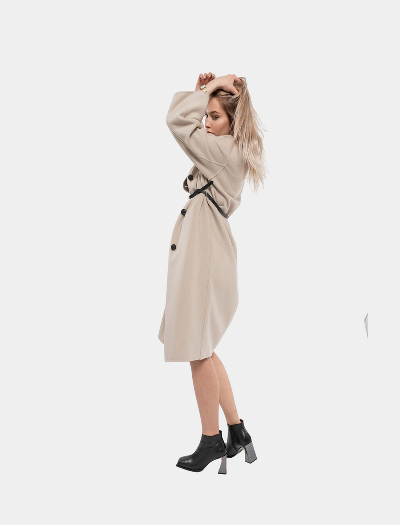 Belted Layered Skater Dress