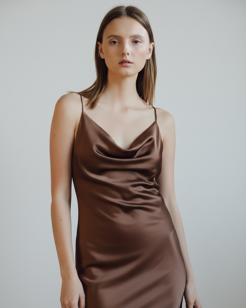 Brown Noir Grace Midi Dress