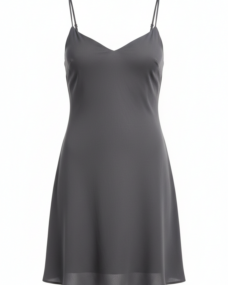 Gray Strap Mini Dress